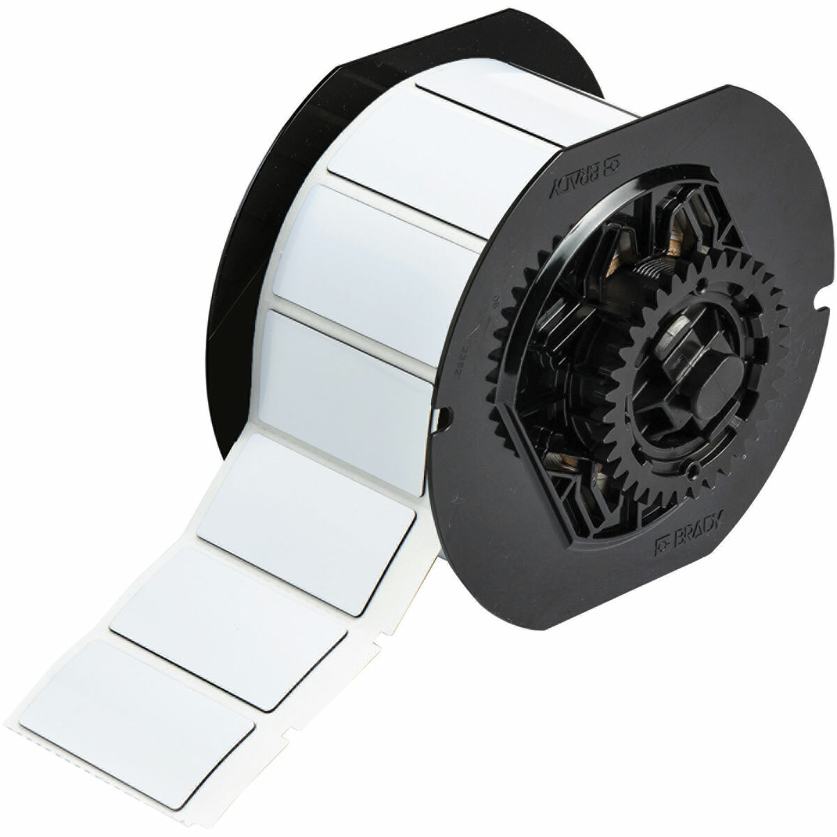 B30EP-173-593-WT Rectangular Raised Profile Label, 1 in L x 2 in W, Colored Blank Legend, White, B-593 Polyester, 300 per Roll Labels