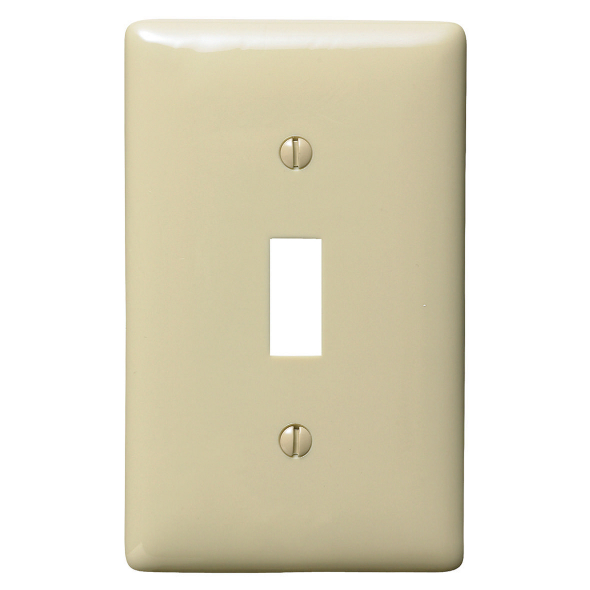NP1I Standard Wall Plate, 1 Gangs, 2.87 in W x 4.62 in H x 0.25 in D, Nylon, Ivory