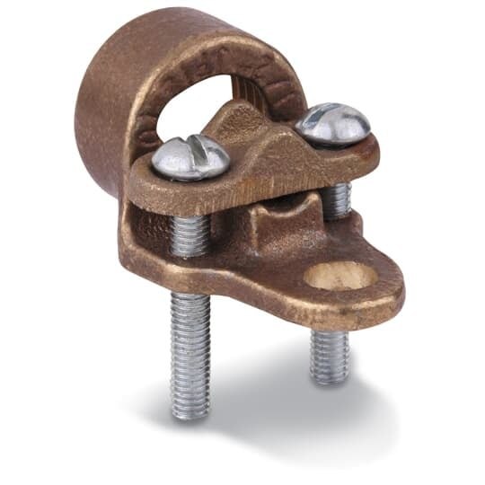 CH1BB Blackburn EZ-Ground Non-Insulated Conduit Hub Ground Clamp, 1 in Trade, 10 to 6 AWG Conductor, Thread Connection, Bronze
