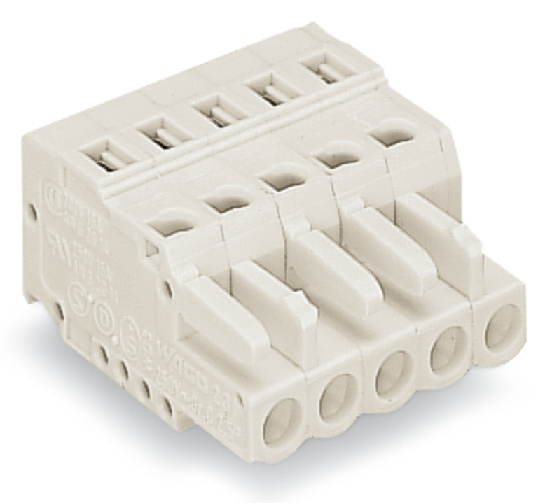 721-105/026-000 Operating Tool 1-Conductor Female Connector, 630 V, 16 A, 28 to 12 AWG Wire, 5 Poles