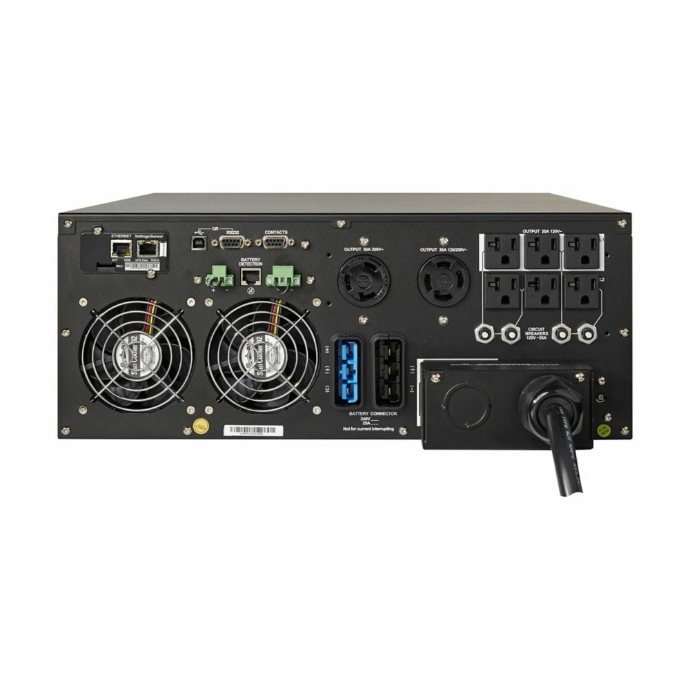 9PX6KSP Uninterruptible AC Power Supply, 120 to 208 V AC Input, 120/208 VAC Output, 5500 VA, 4900 W Power Rating, 7 Outlets