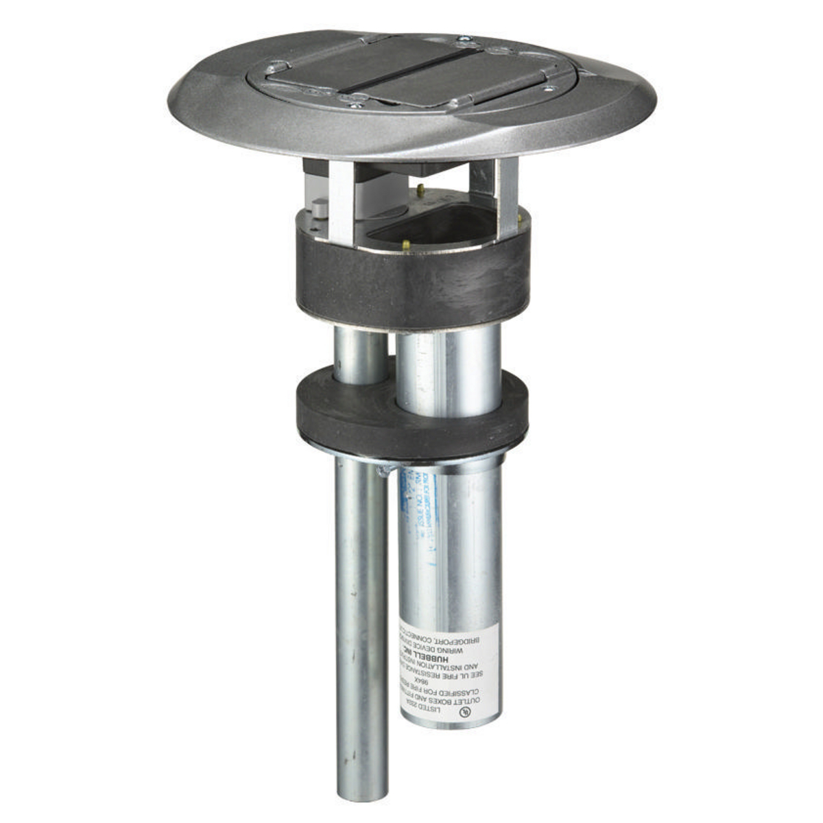 S1PT3IMGY 1-Piece Flush Modular Standard Sized Poke-Through Assembled Unit, 4 in Hole, 8 in Dia x 0.54 in THK Cover, 300 lb Capacity, Composite