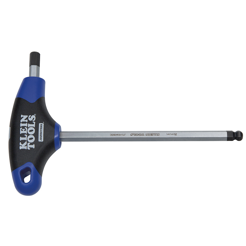 JTH6M6BE Journeyman Ball End Hex Key, 6 mm Hex, T-Handle Handle, Steel