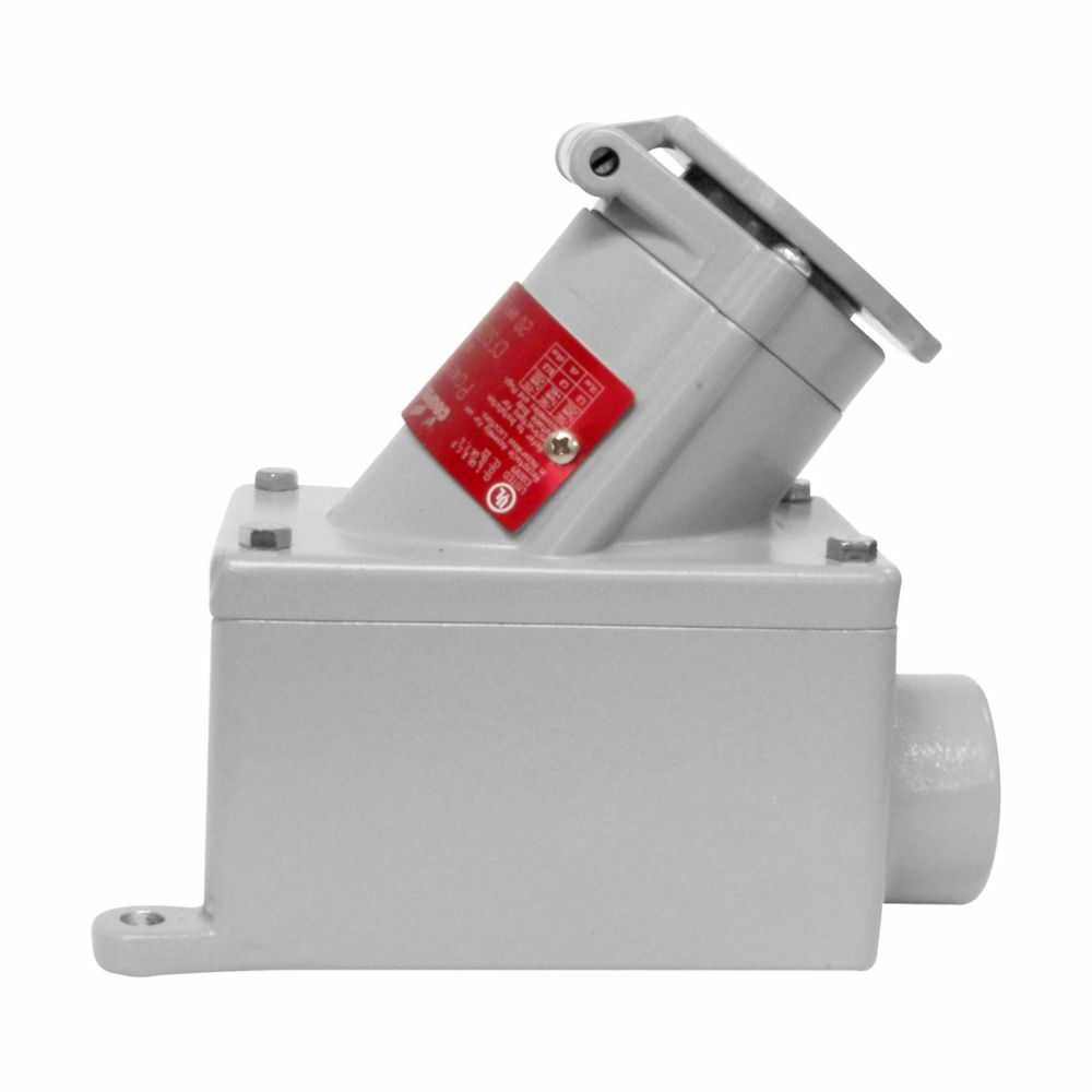 CFS175-2023-M15 PowerGard 3-Phase 1-Gang Dead Front Receptacle Assembly With Mounting Box, 125 VAC, 20 A, 3 Poles, 2 Wires, Gray