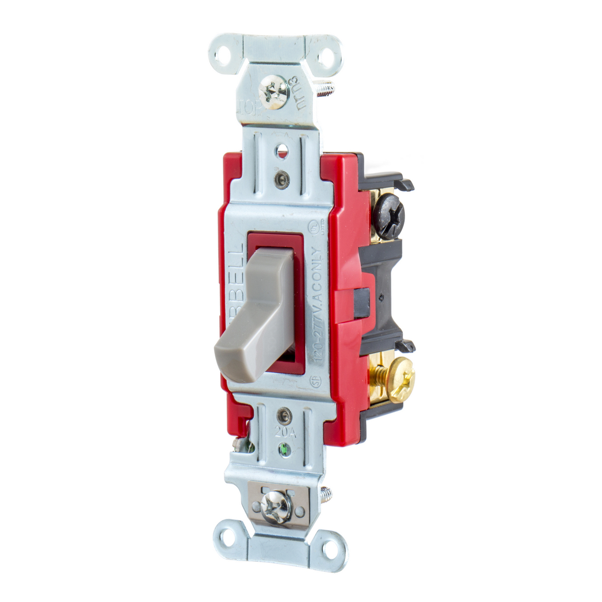 1223GY 2-Position 3-Way Heavy Duty Standard Toggle Switch, 120 to 277 V AC, 20 A, 5540 W Power Rating, 2-Position Contact