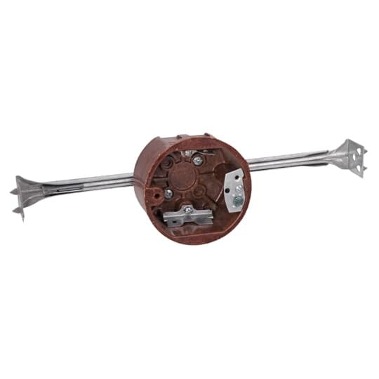 3090-95-40 Carlon Non-Metallic Ceiling/Fixture Outlet Box With Bar Hanger, Phenolic, 13.5 cu-in Capacity, 2-1/8 in D