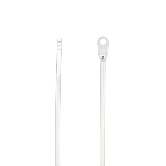 TY534M Ty-Rap Integrated Mounting Hole Cable Tie, 6 in L x 0.14 in W x 0.04 in THK, Nylon/Polyamide 6.6