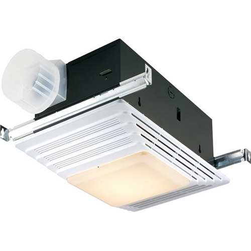 Broan 70 CFM Heater/Ventilation Fan/Light, White Plastic Grille,100W Incandescent Light, 4.0 Sones