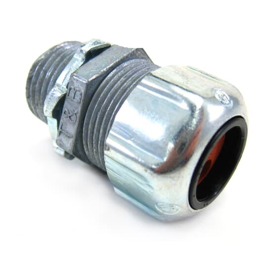2520-2 T&B Flexible Multi-Hole Cord Connector, 1/2 in Trade, 2 Conductors, 0.21 to 0.23 in Cable Openings, Steel, Zinc Plated