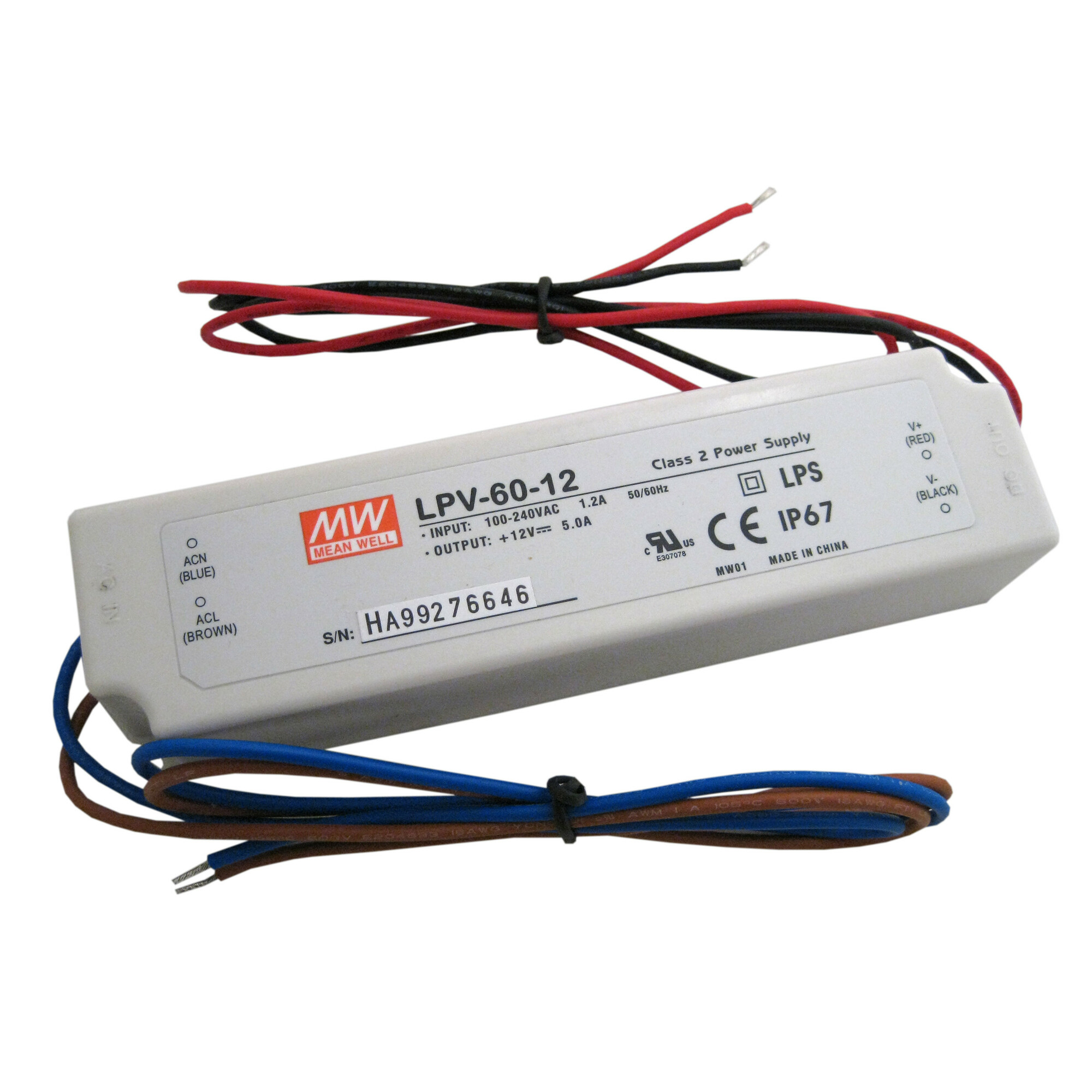 DI-0906 Constant Voltage LED Driver, 12V DC, 60W, Class 2