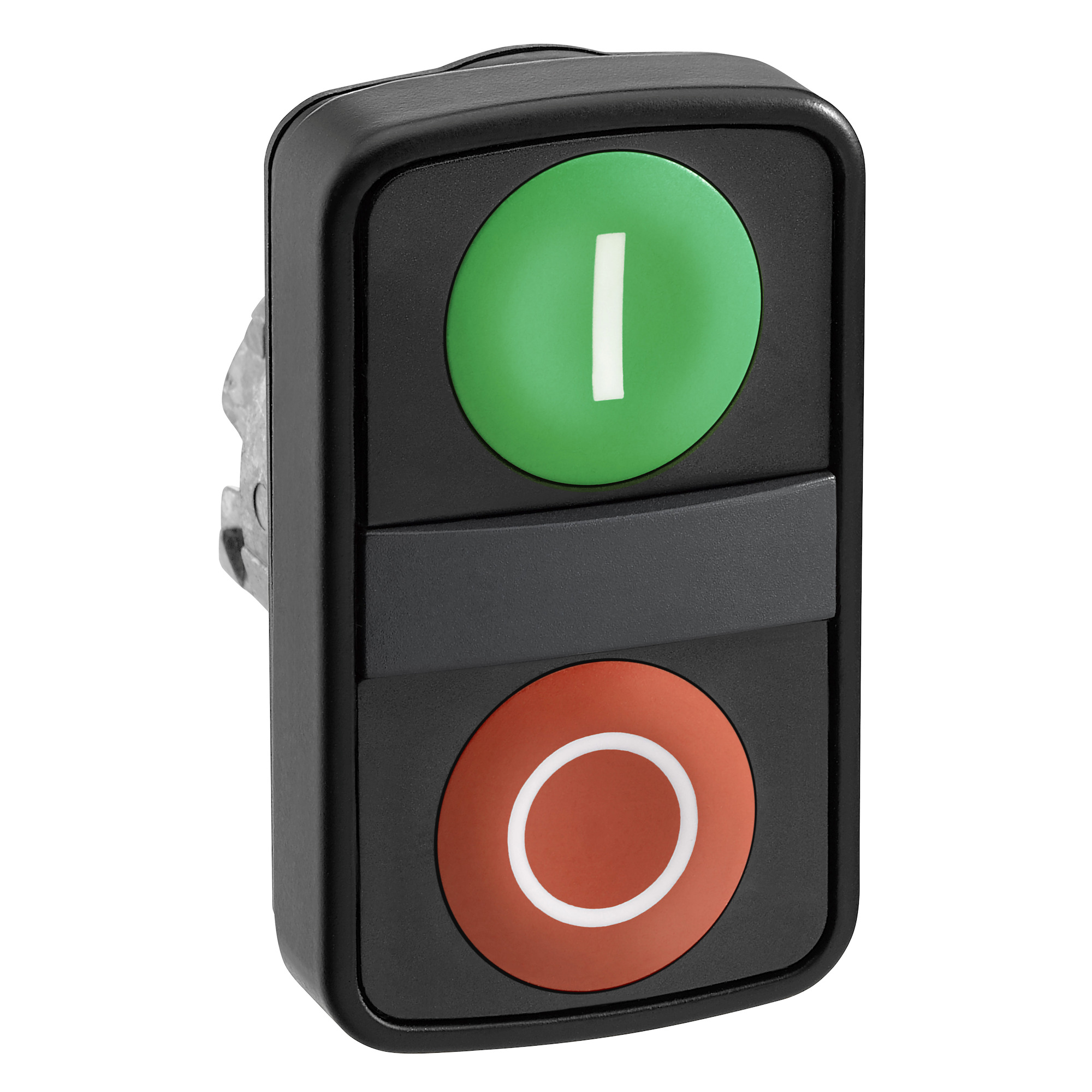 ZB4BL73417 ZB4 Series Head For Double-Headed Push-Button, 0.87 in Dia, Rectangular shape, Black metal, Green
