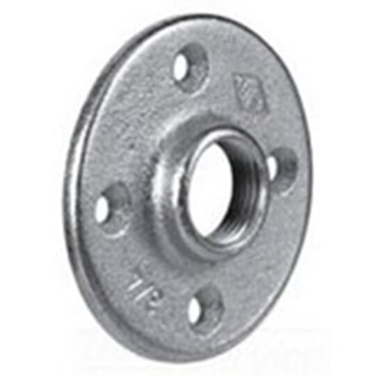 FP-402 Steel City Conduit Flange Plate, 3/4 in Trade, 3-3/8 in Dia, Malleable Iron, Zinc Plated