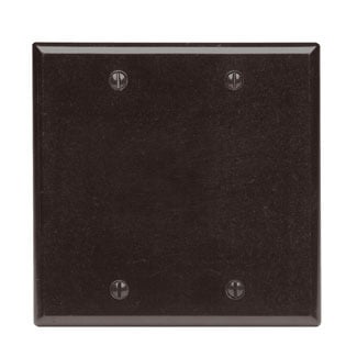 85025 Standard Size Blank Wall Plate, 2 Gangs, 4.56 in W x 4.5 in H, Thermoset Plastic, Brown