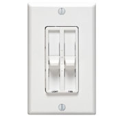 6630-T Decora SureSlide Dual Quiet Electro-Mechanical Fan Speed Control Dimmer, 120 VAC, 1.5 A, 1 Pole, Light Almond