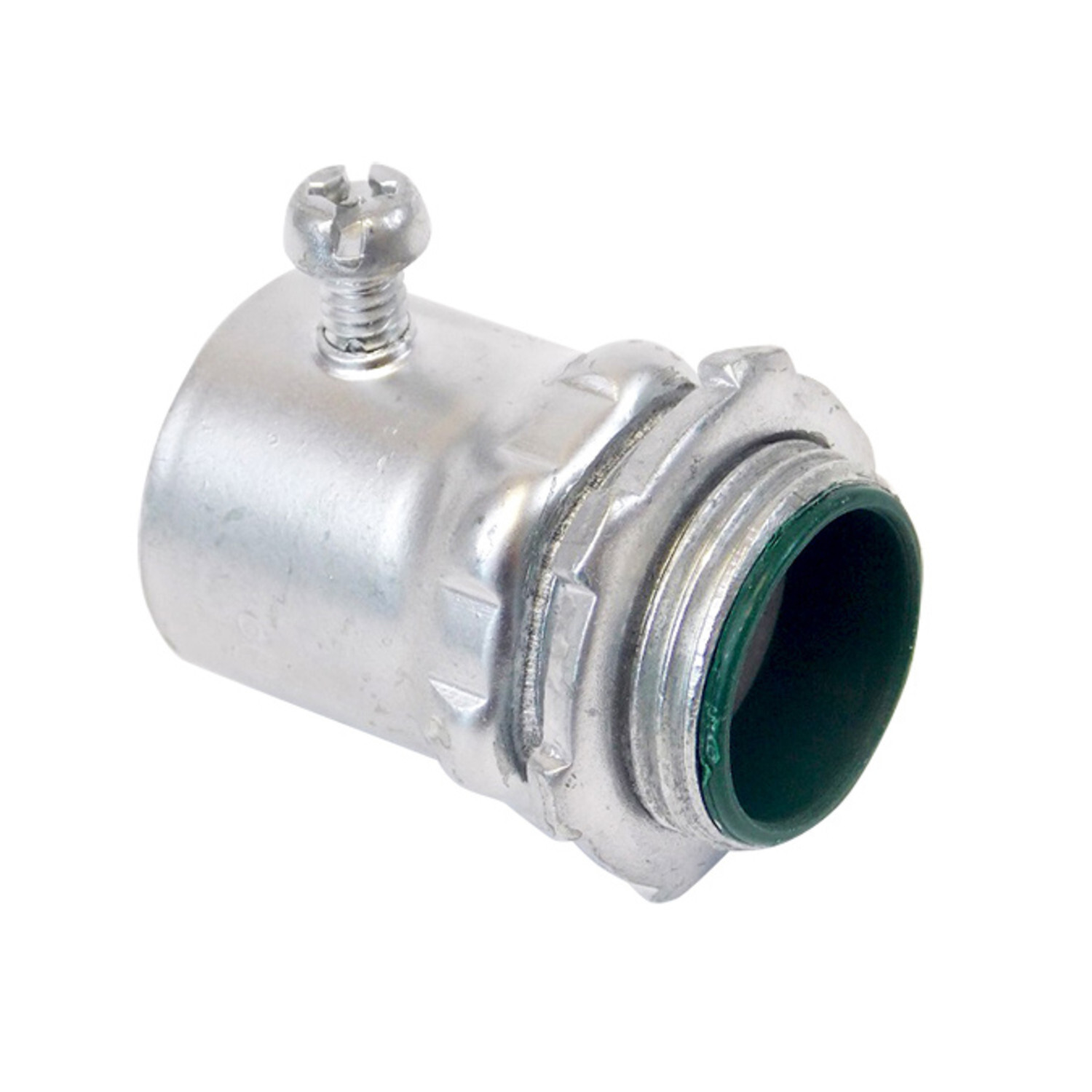 SC125-ICRKON Straight Set Screw Connector With Insulated Throat, 1-1/4 in Trade, For Use With EMT Conduit, Steel, Zinc Plated
