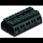 4-conductor chassis-mount terminal strip; 5-pole; without ground contact; 4 mm²; 4,00 mm²; black