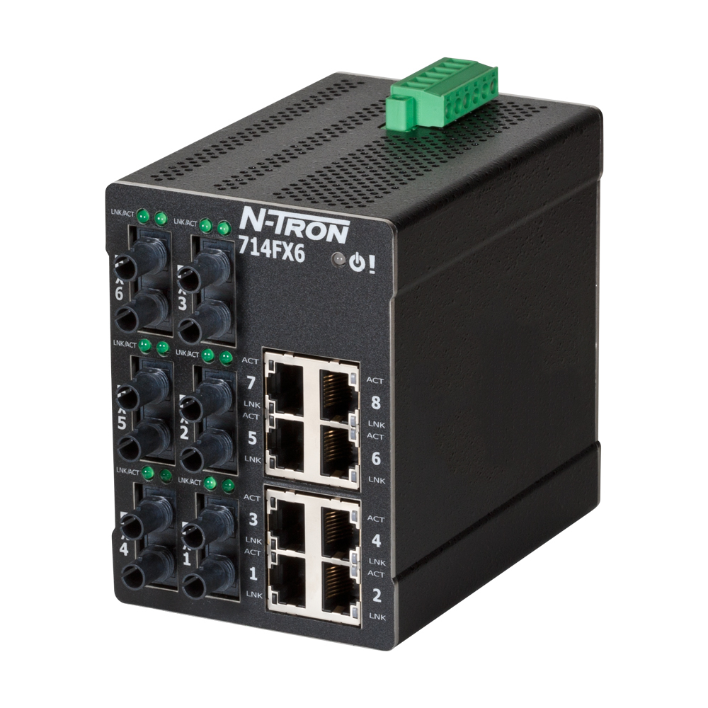 714FX6 Managed Industrial Ethernet Switch, ST 2km