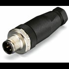 Fitted pluggable connector; 5-pole; M12 plug, straight, A-coded; Spring