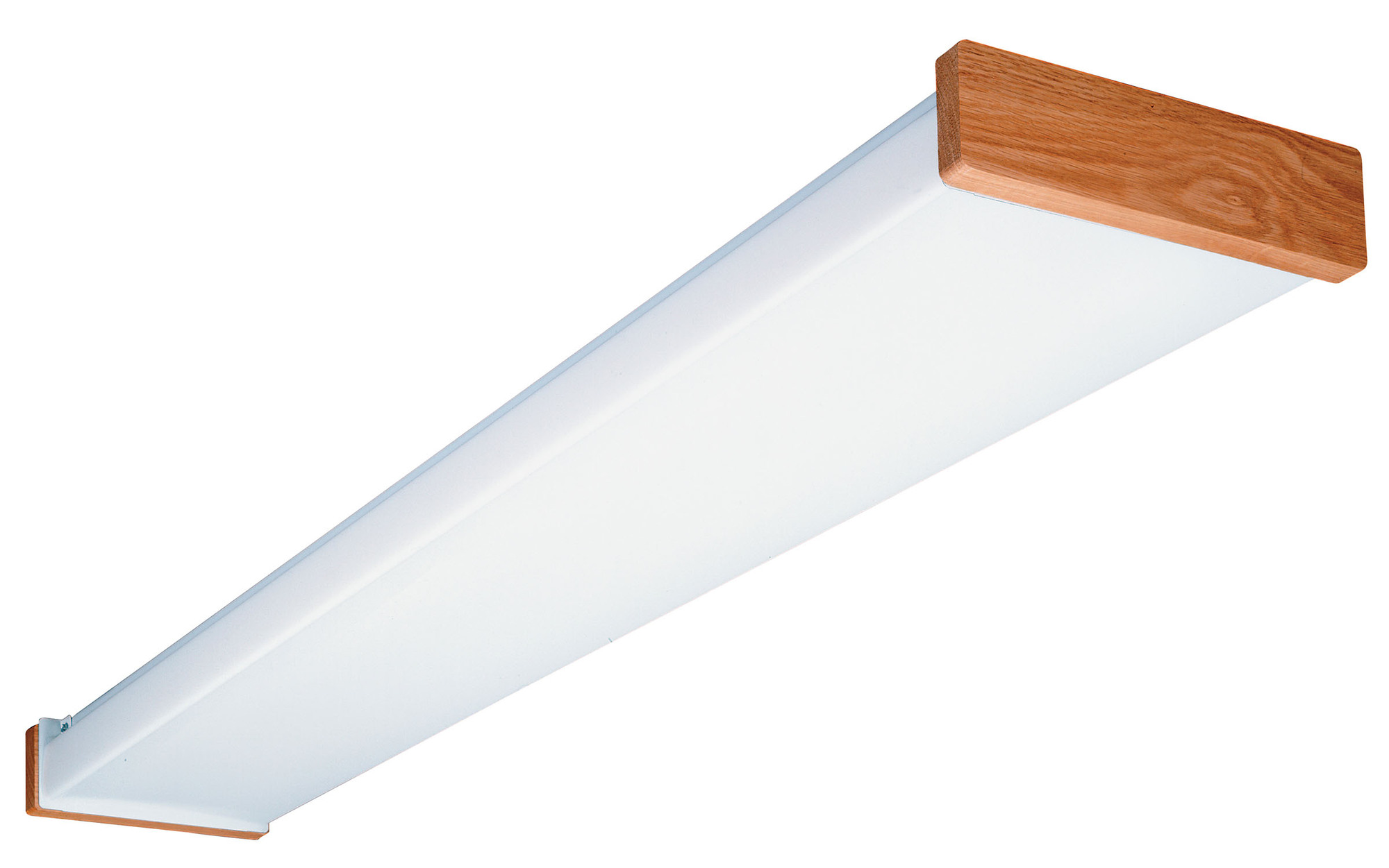 10636RE OA Oak End Square Profile Wraparound, (2) T8 Lamp, 120 VAC, Brown/Oak Housing