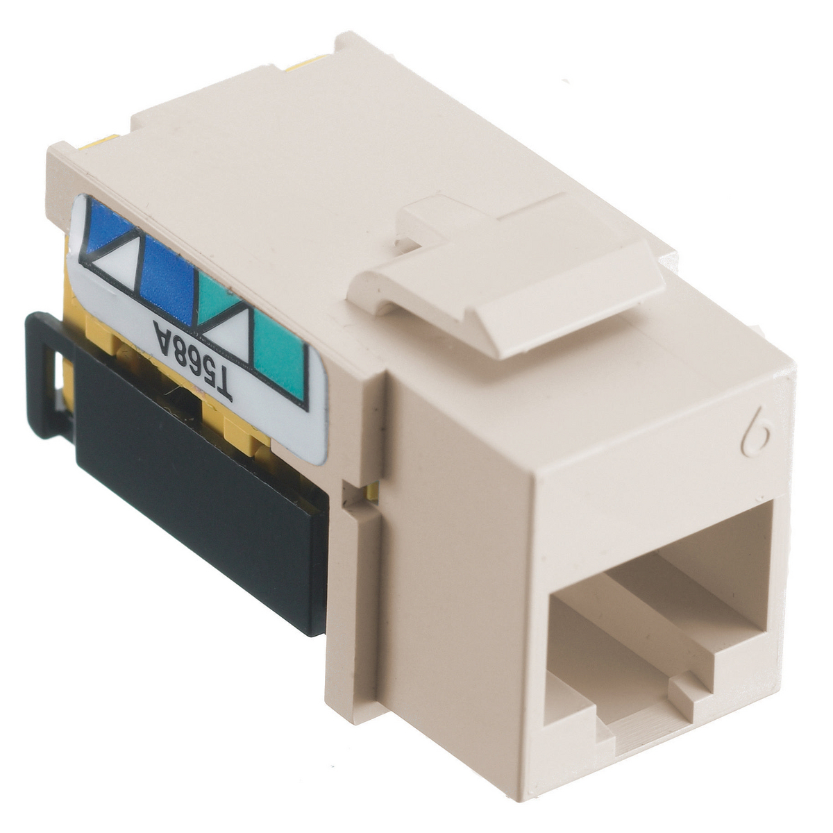 NSJ6LA Standard Universal A/B Modular Jack, Cat 6 Module, Screw Mount, Light Almond