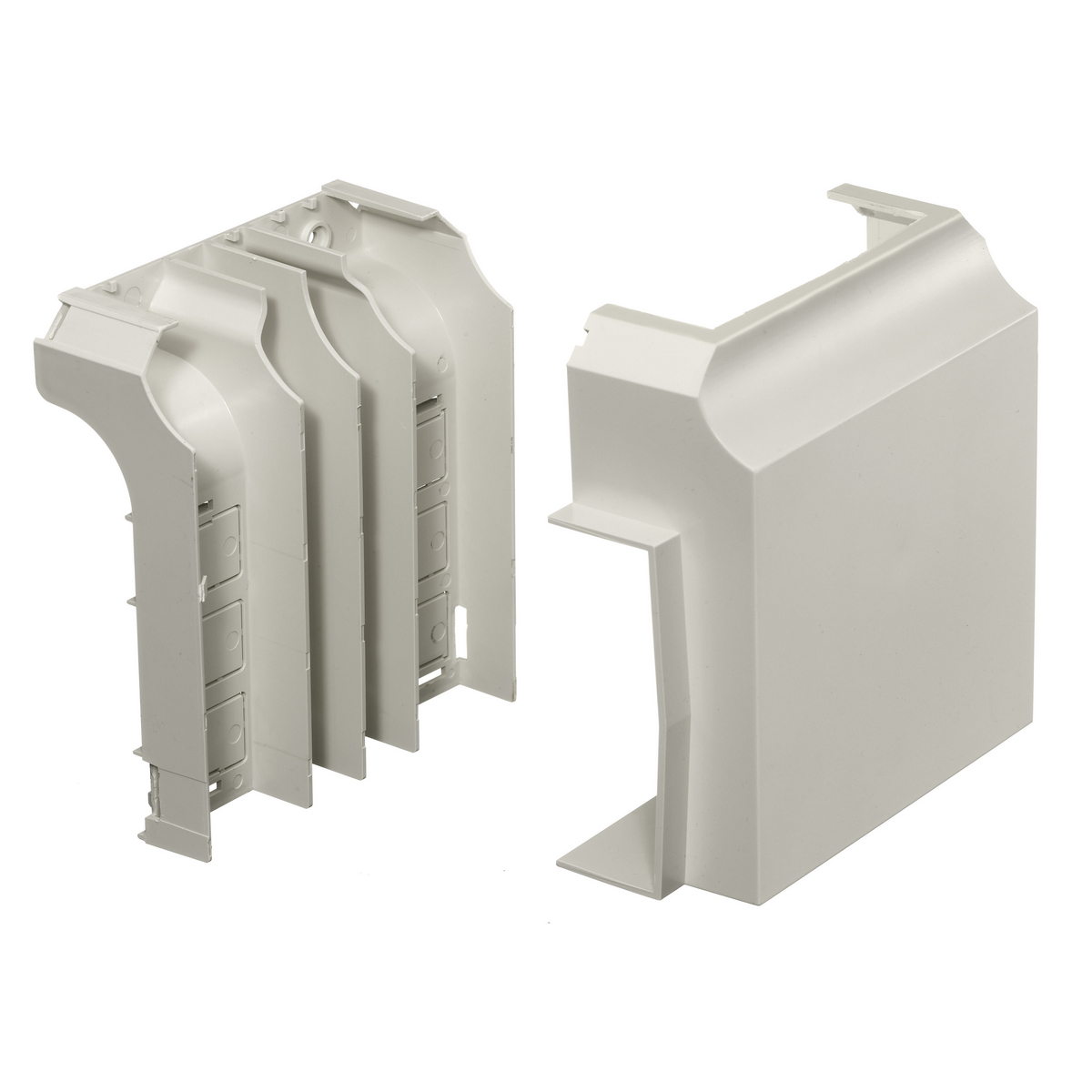 PB3TCBCA PB2/PB3 Extruded Non-Metallic Standard Raceway Tee, 5.57 sq-in, For Use With BaseTrak Non-Metallic Raceway, PVC, Office White