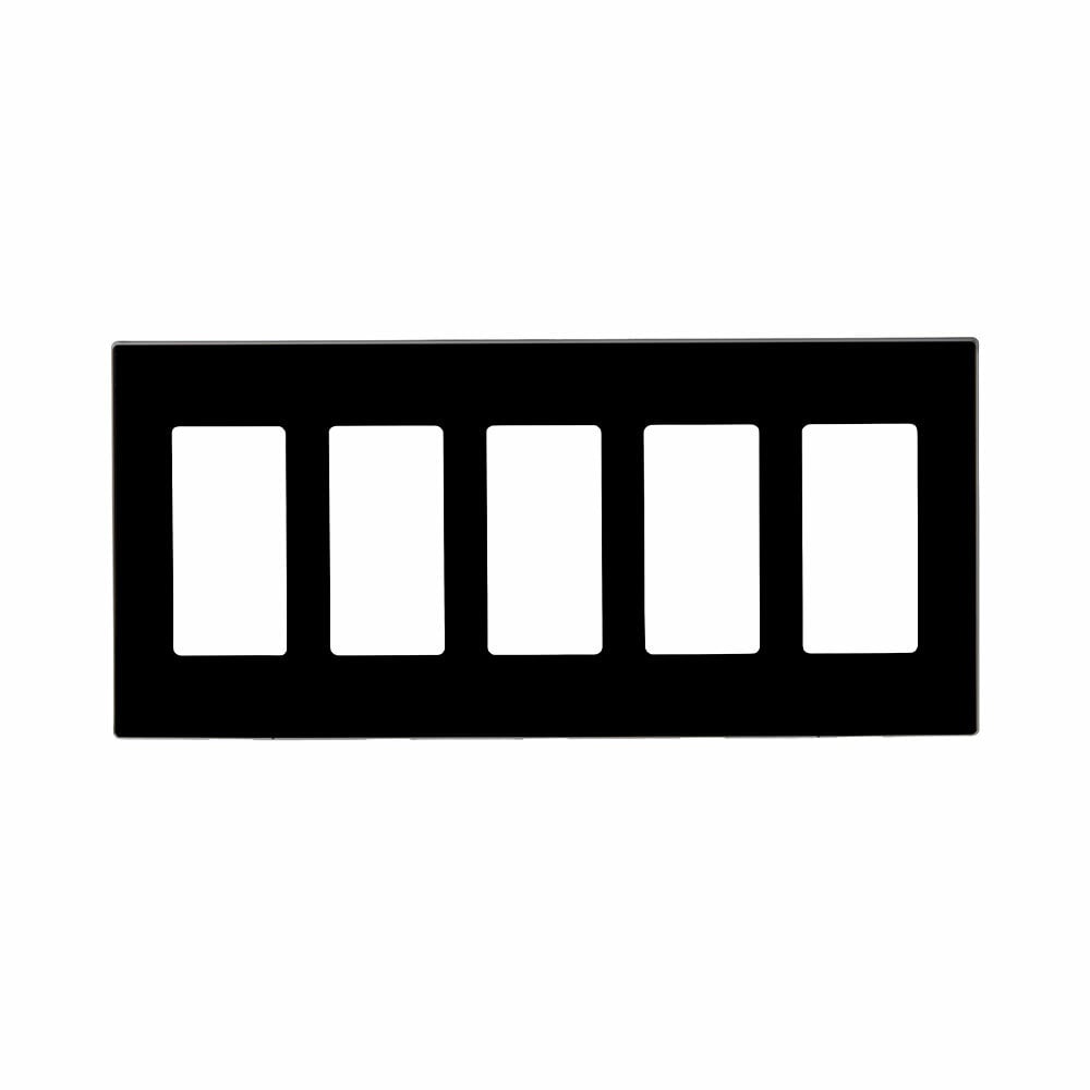 80321-SE Decora Screwless Standard Wall Plate, 5 Gangs, 9.998 in W x 4.609 in H, Polycarbonate, Black