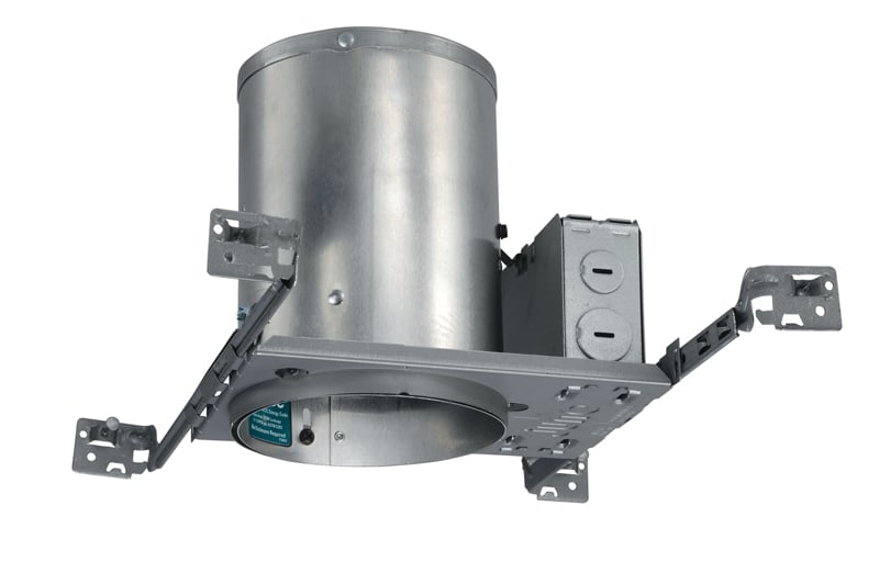 IC20N Adjustable New Construction Round Downlight Housing With Smaller Bar Hangers, Incandescent Lamp, Insulated Insulation, 120 V AC, 5-5/8 in Ceiling Opening