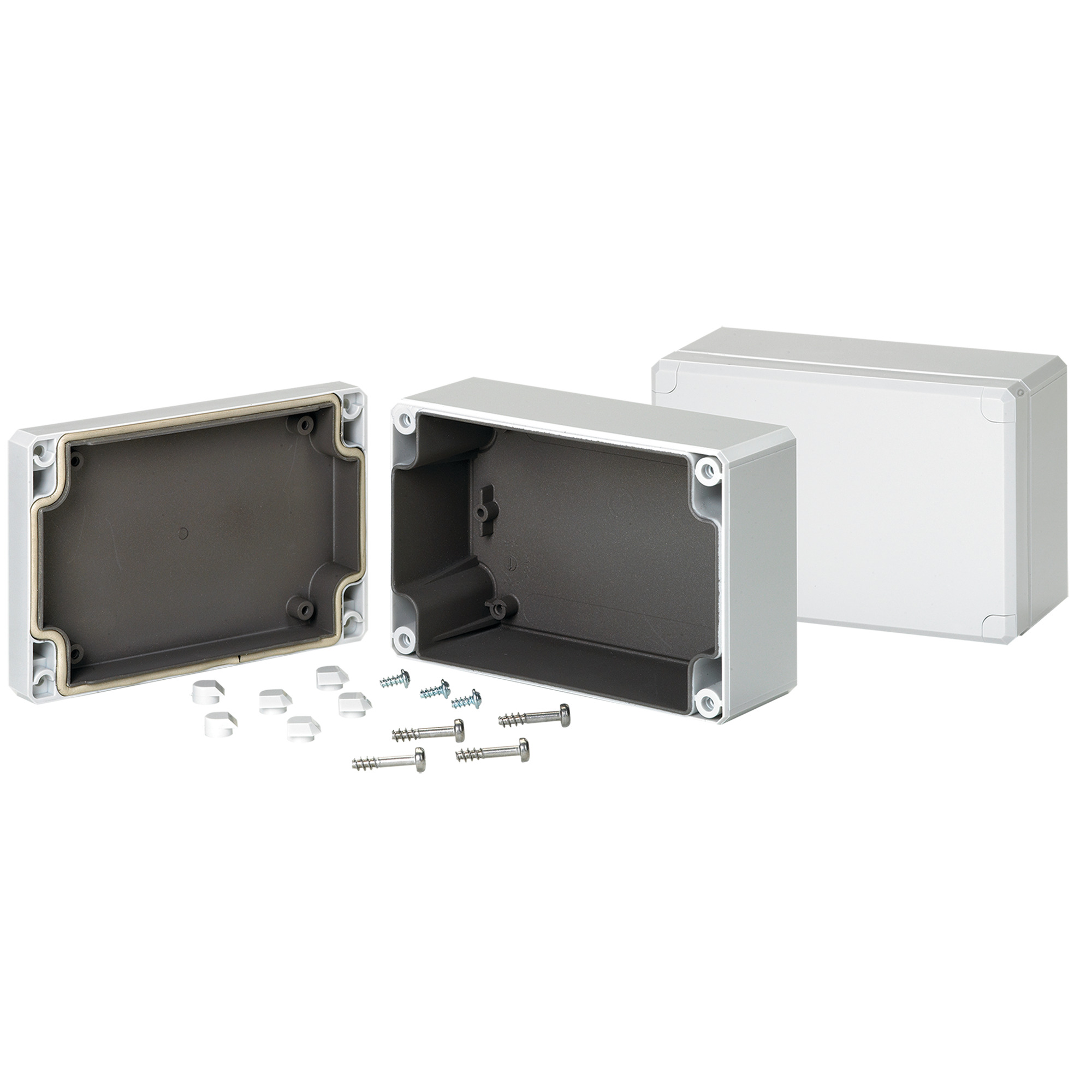 Q1289PCEMC Qline Type EMC Junction Box, 120 mm H x 80 mm W x 85 mm D, Screw/Solid Cover, NEMA 4X/IP66 NEMA Rating, Polycarbonate