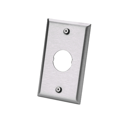 IndustrialNet Stainless Steel Faceplate, Single Gang, 1 Bulkhead Port