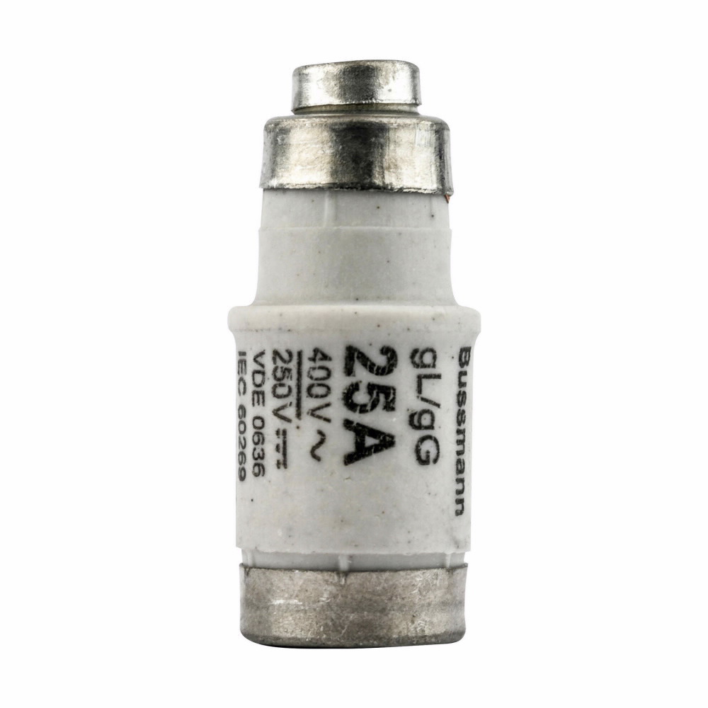 25NZ02 Type D0 Time Delay Fuse, 25 A, 400 V AC, 100 kA Interrupt, Class: GL/GG/C, Cartridge Body