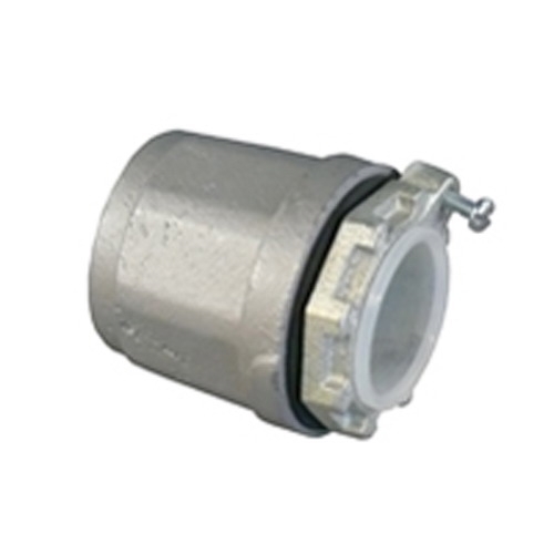 HUB-150B Insulated Throat Straight Conduit Hub With Bonding Screws, 1-1/2 in, For Use With IMC/Rigid Conduit, Malleable Iron, Triple Coated