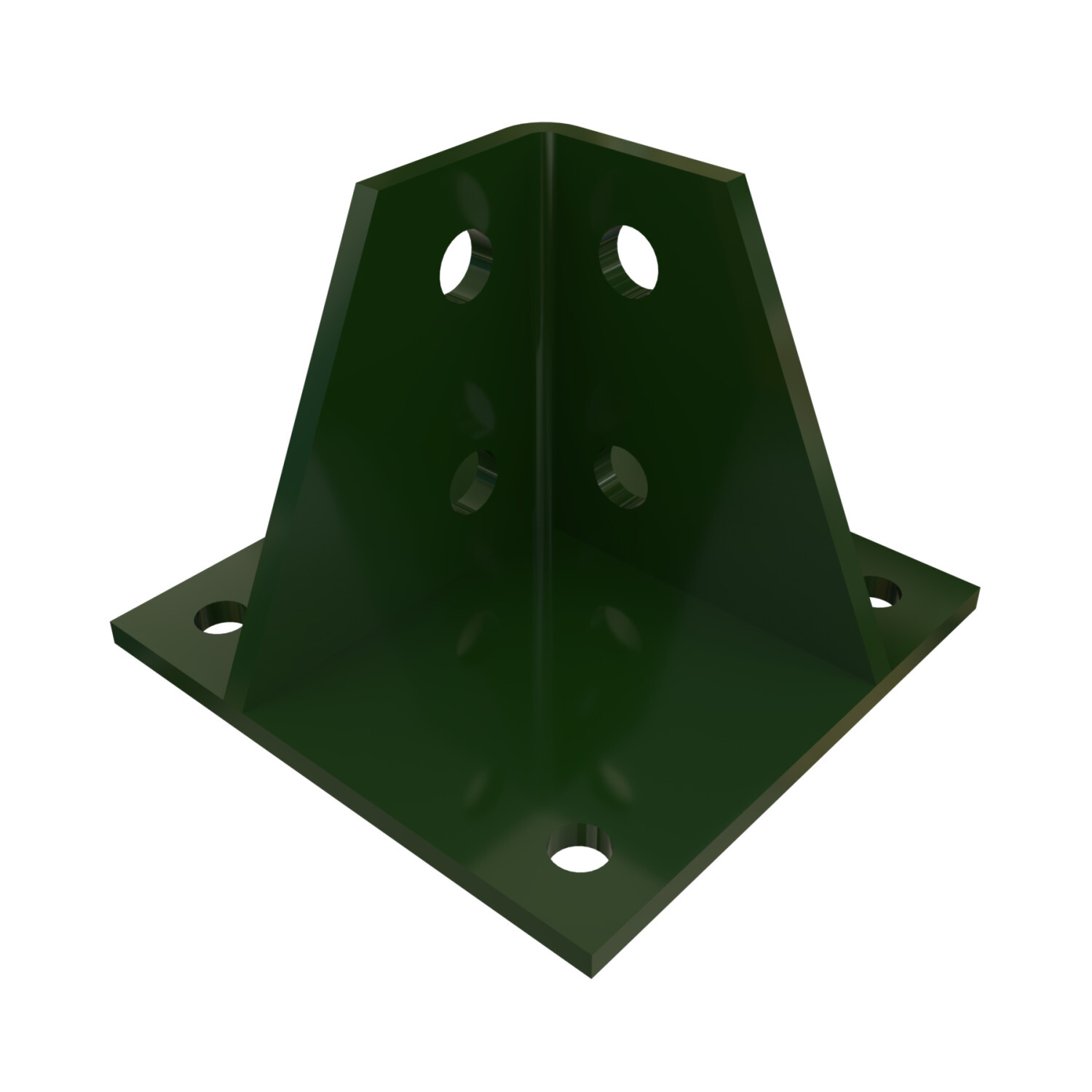 P1887-GR Post Base, 1 Channel, Centered Channel Position, For Use With 1-5/8 in W Series Channel, Steel