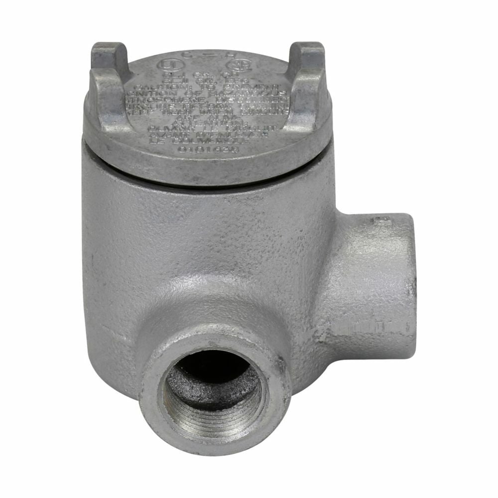 GUAL24 Type L Conduit Outlet Box With Cover, 3/4 in, 2 in Cover Opening, 5.8 cu-in Capacity, Aluminum Acrylic Painted/Electro-Galvanized
