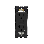 RGF20-OB SmartlockPro Renu Self Test Tamper Resistant GFCI Receptacle, 125 V AC, 20 A, 2 Poles, 3 Wires, Onyx Black