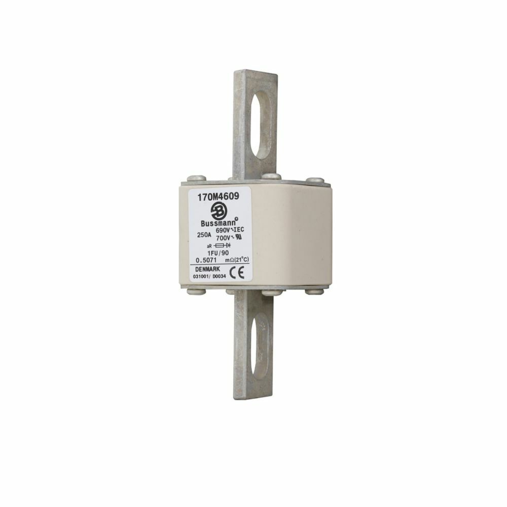 170M4609 Semi-Conductor High Speed Fuse, 250 A, 690 V, 200 kA Interrupt, Class: aR, Square Body