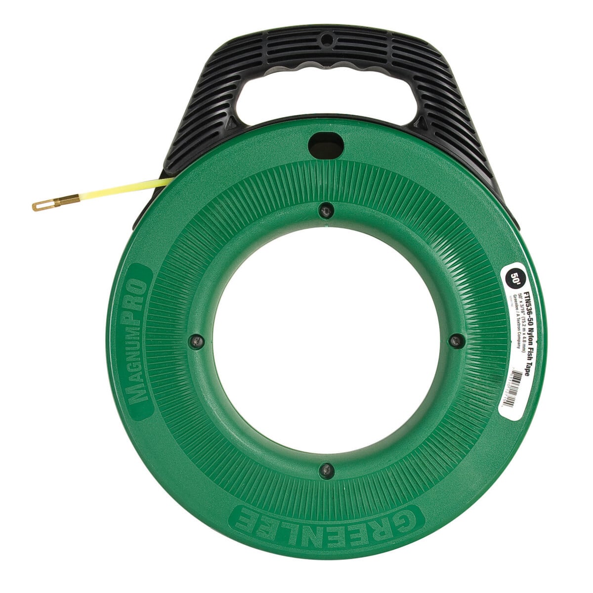 FTN536-50 MagnumPRO Curl-Resistant Non-Conductive Fish Tape, 3/16 in W Tape, 50 ft L Tape, Round Profile, Nylon Tape