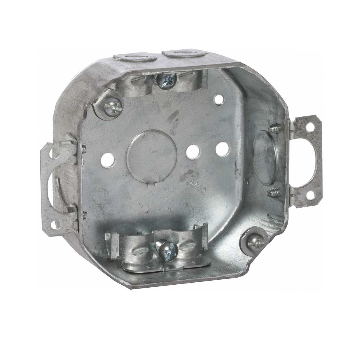 150 Octagon Box, Steel, 15.5 cu-in, 7 Knockouts