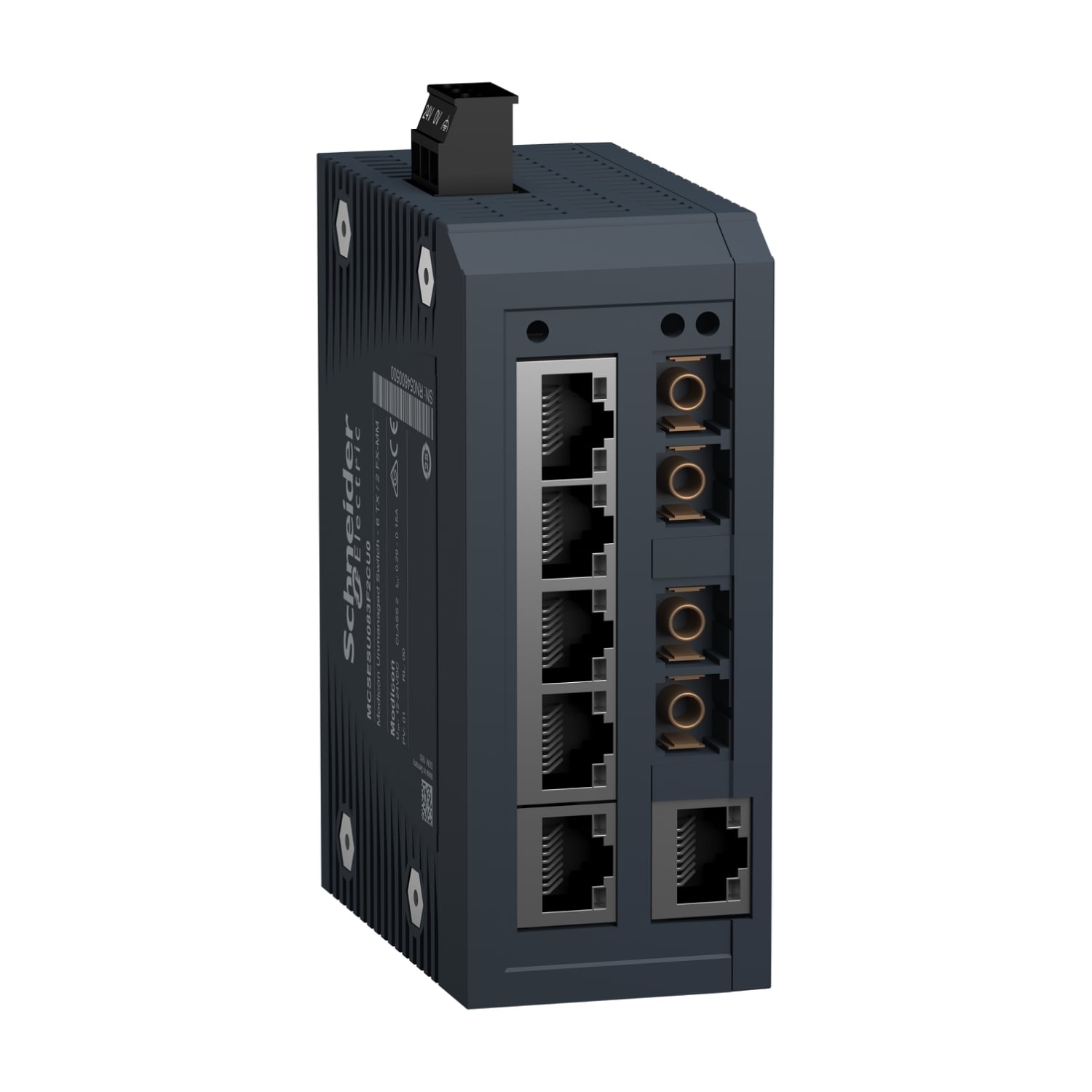 MCSESU083F2CU0 Ethernet TCP/IP Unmanaged Switch, 10/100BASE-TX/100BASE-FX System, Shielded RJ45 Copper Connectors