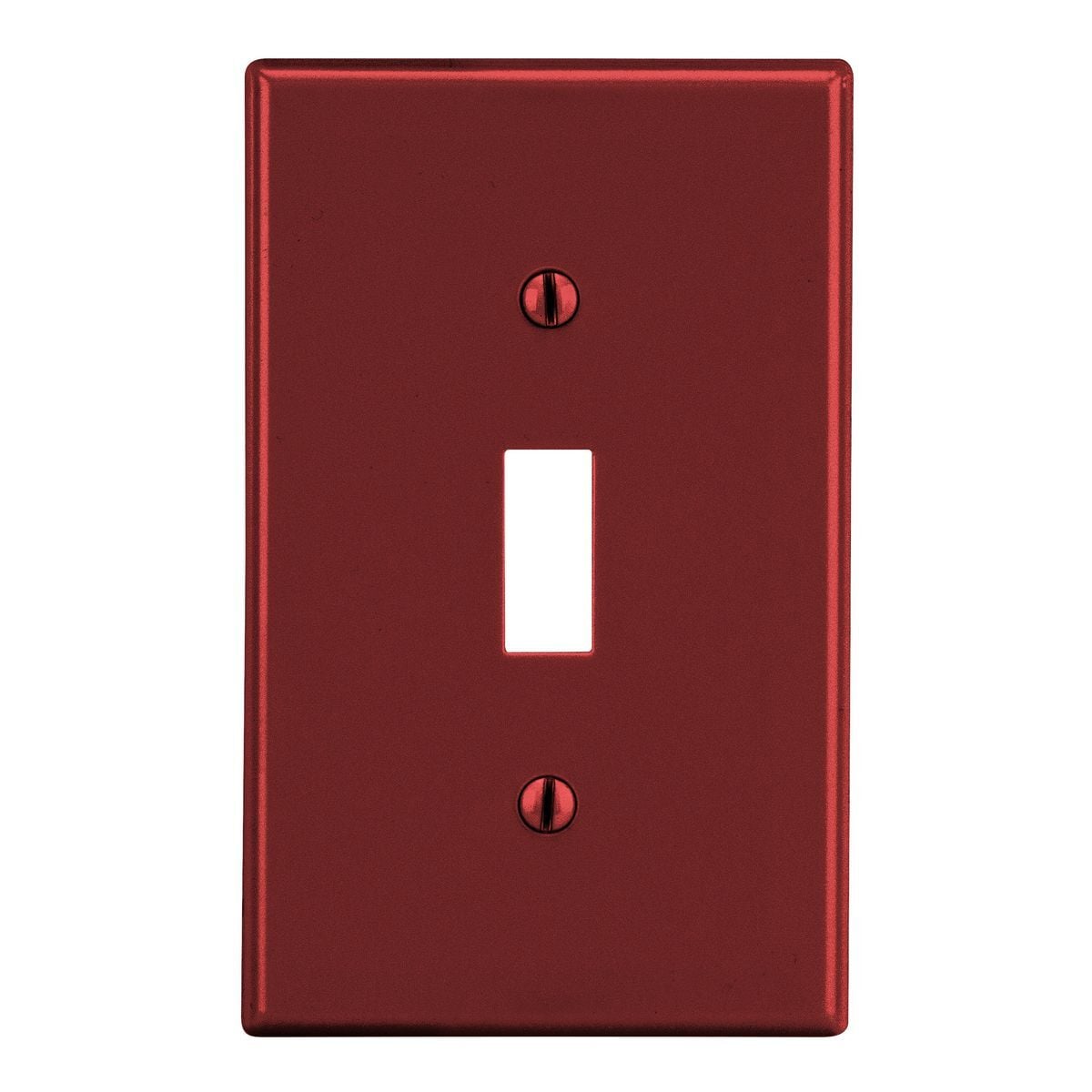 PJ1R Mid-Size Non-Metallic Wall Plate with Pre-Inserted Captive Screw, 1 Gangs, 3.15 in W x 4.94 in H, Polycarbonate Thermoplastic, Red