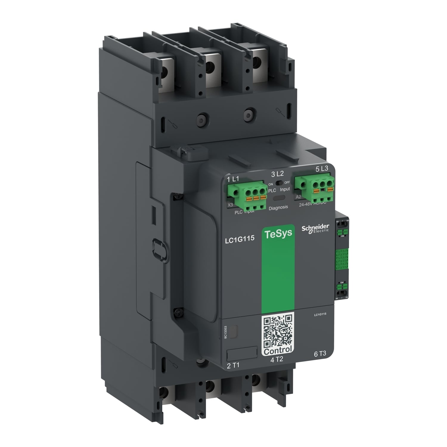 LC1G225EHEA LC1G Contactor, 48 to 130 V AC/DC V Coil, 225 A, 4NO Contact, 3 Poles