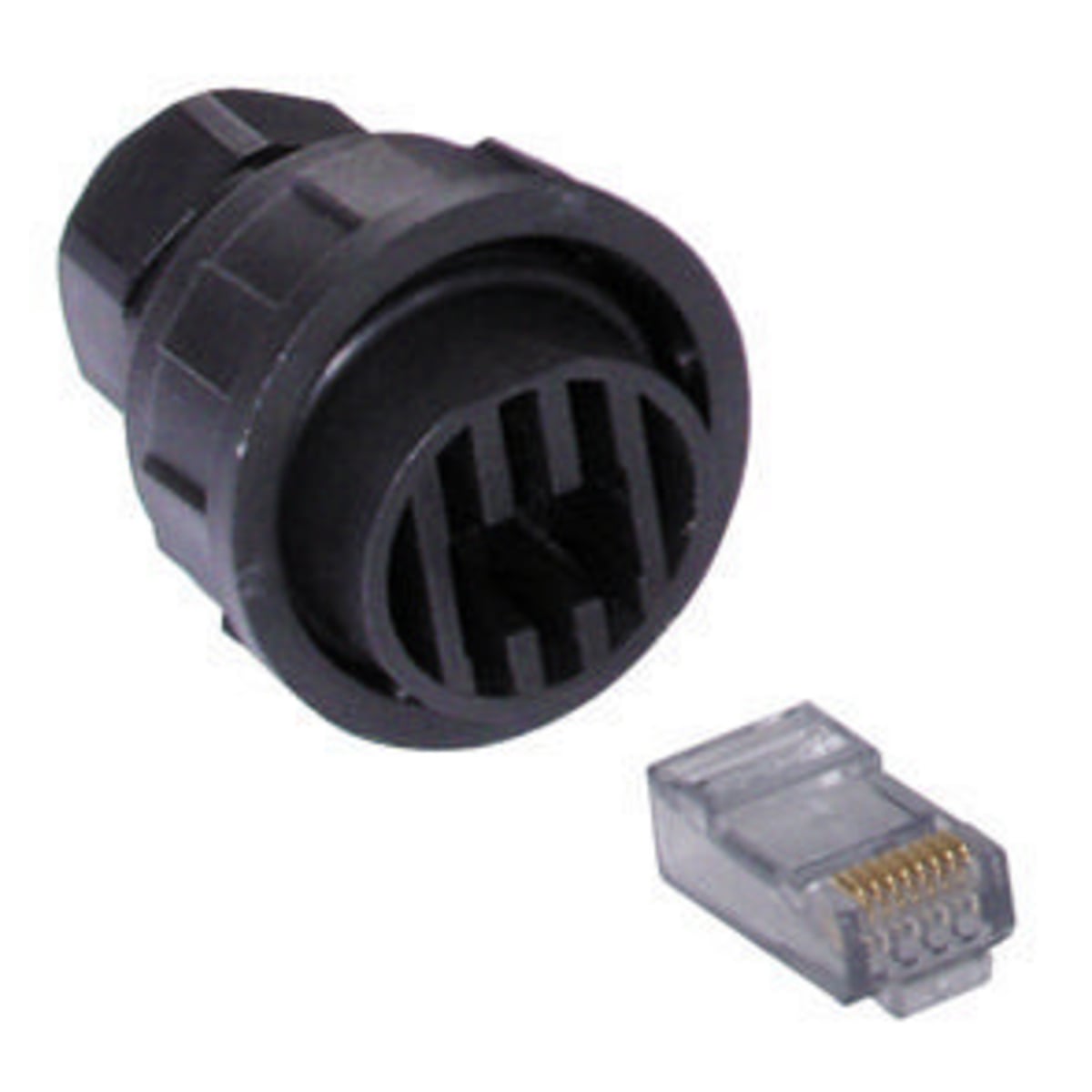 HI-Impact HI6P Field Wired Termination Plug Connector, Cat 6 Module, Polycarbonate, Black