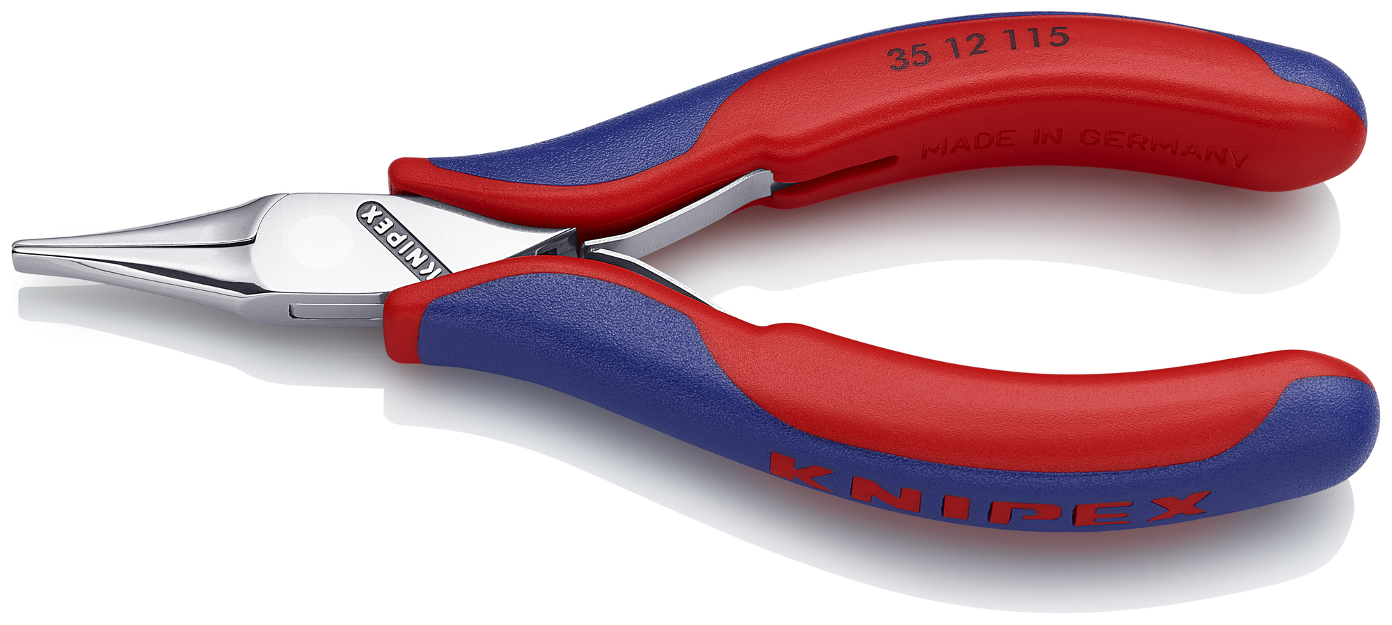 Electronics Pliers-Flat Tips, 4 1/2 in., Multi-Component, Polished, Flat Jaws