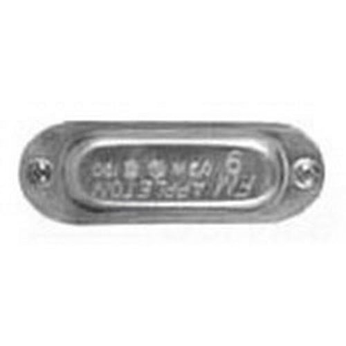 889 Unilets Form-IN-Place Conduit Body Cover, 2-1/2 to 3 in Hub, For Use With FM9 Aluminum Conduit Body, Stamped Aluminum, Natural