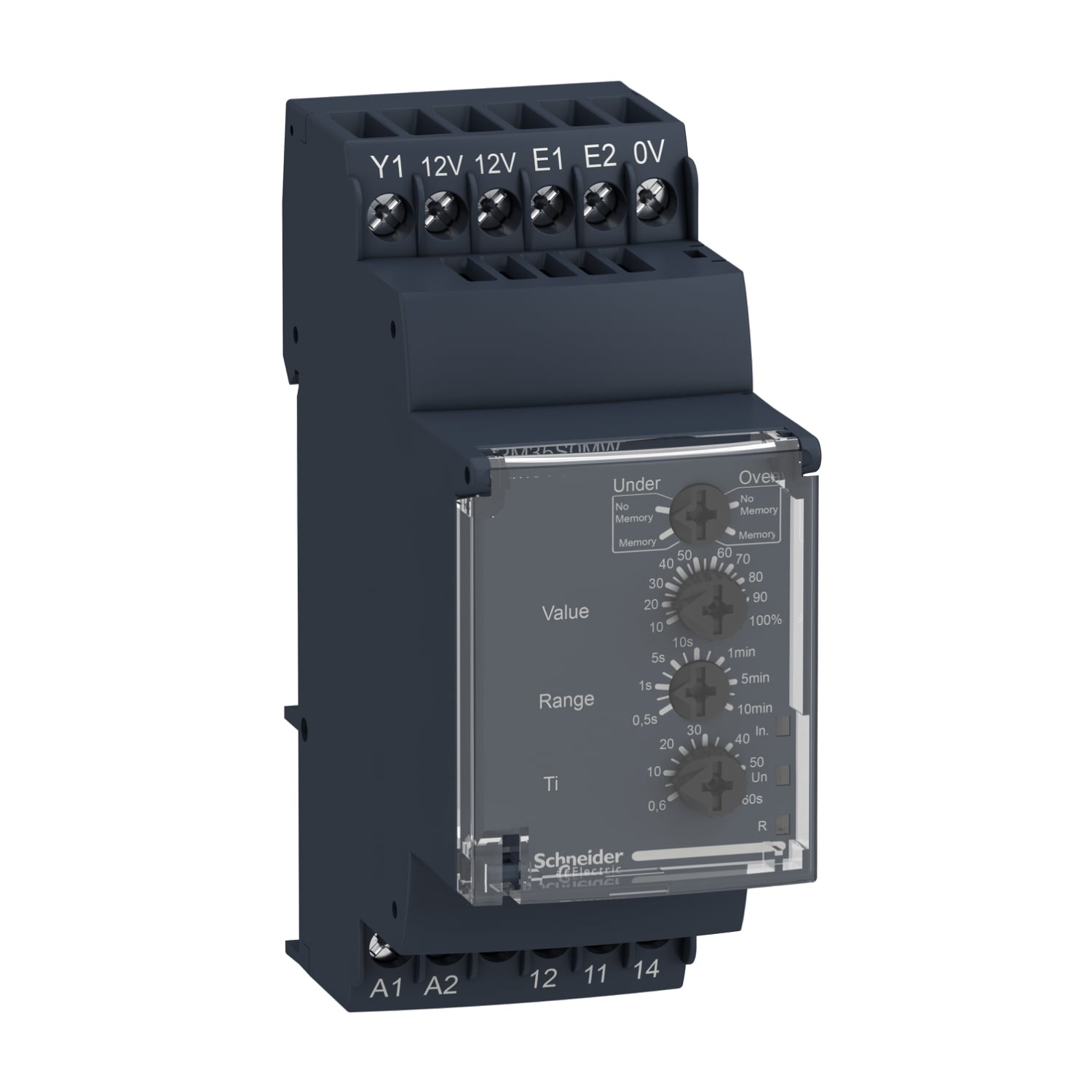 RM35S0MW Zelio Modular Measurement Overspeed/Underspeed Speed Control Relay, 5 A, 1CO 1 Form C SPDT Contact, 24 to 240 V AC/DC V Coil