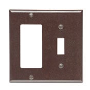 80405 Decora Standard Size Combination Wall Plate, 2 Gangs, 4.56 in W x 4.5 in H, Thermoset, Brown