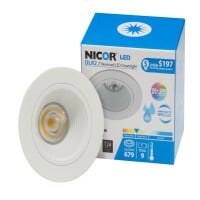 DLR2-10-120-4K-WH-BF 2 in Aperture Dimmable Recessed LED Downlight, LED Lamp, 8.7 W Fixture, 120 V AC, Cast Aluminum Housing