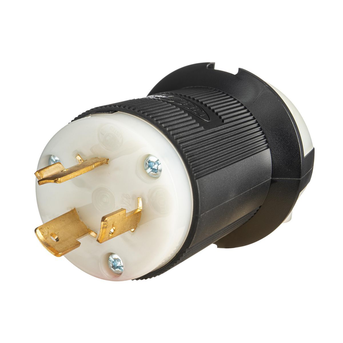 HBL2331ST Twist-Lock 2-Pole 3-Wire Grounding Plug, 277 V AC, 20 A, 2 Poles, 3 Wires, Black/White
