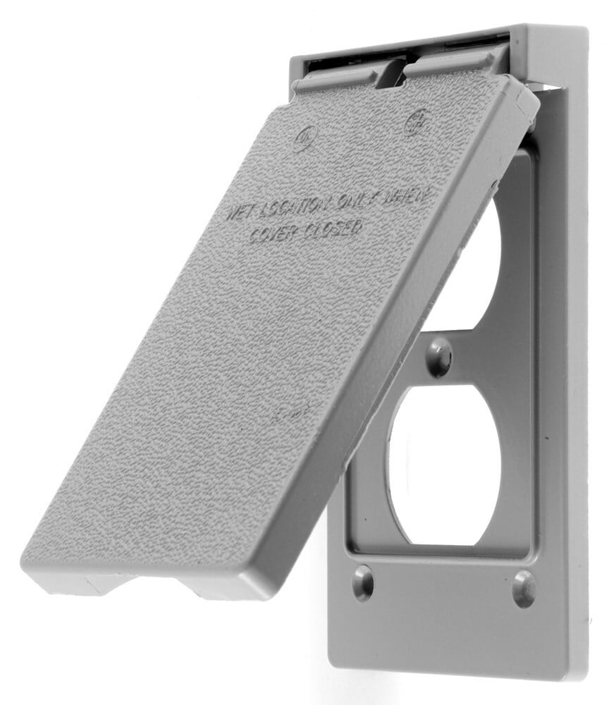 RW51470 Weatherproof While-In-Use Cover, 2-3/4 in L x 4-1/2 in W x 1 in D, Duplex Cover, Cast Zinc