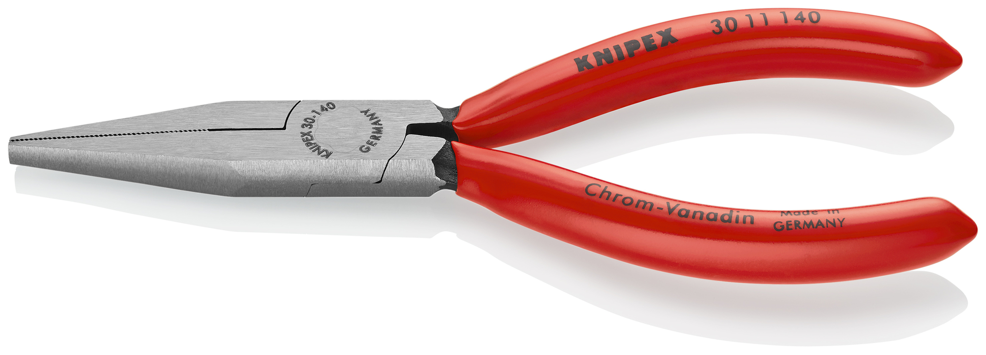 Long Nose Pliers-Flat Tips, 5 1/2 in., Plastic Coating
