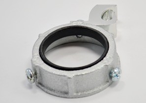 TL-385 Bridgeport Threadless Ground Bushing, 1-1/2 in Trade, 1/0 AWG Wire Min, 8 AWG Wire Max, 2-5/16 in Dia, Malleable Iron